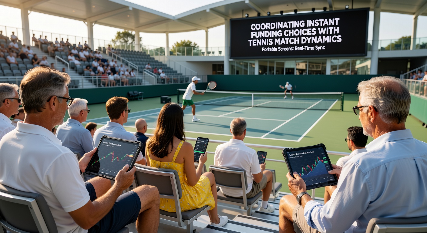 Detailansicht eines Tablets mit integrierten Tennis-Statistiken und Finanzierungs-Tools