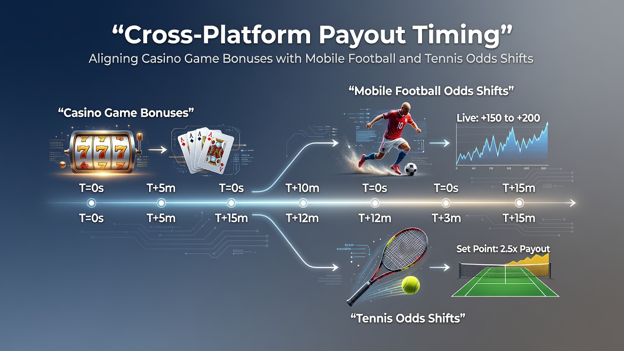Diagramm zeigt Quotenverschiebungen in mobilen Apps für Fußball und Tennis neben Casino-Bonusstrukturen
