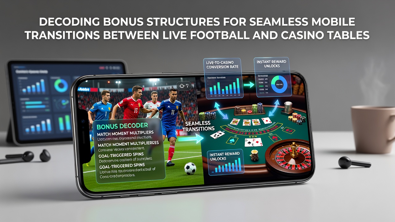 Darstellung mobiler App-Übergänge zwischen Fußballwetten und Casino-Tischen