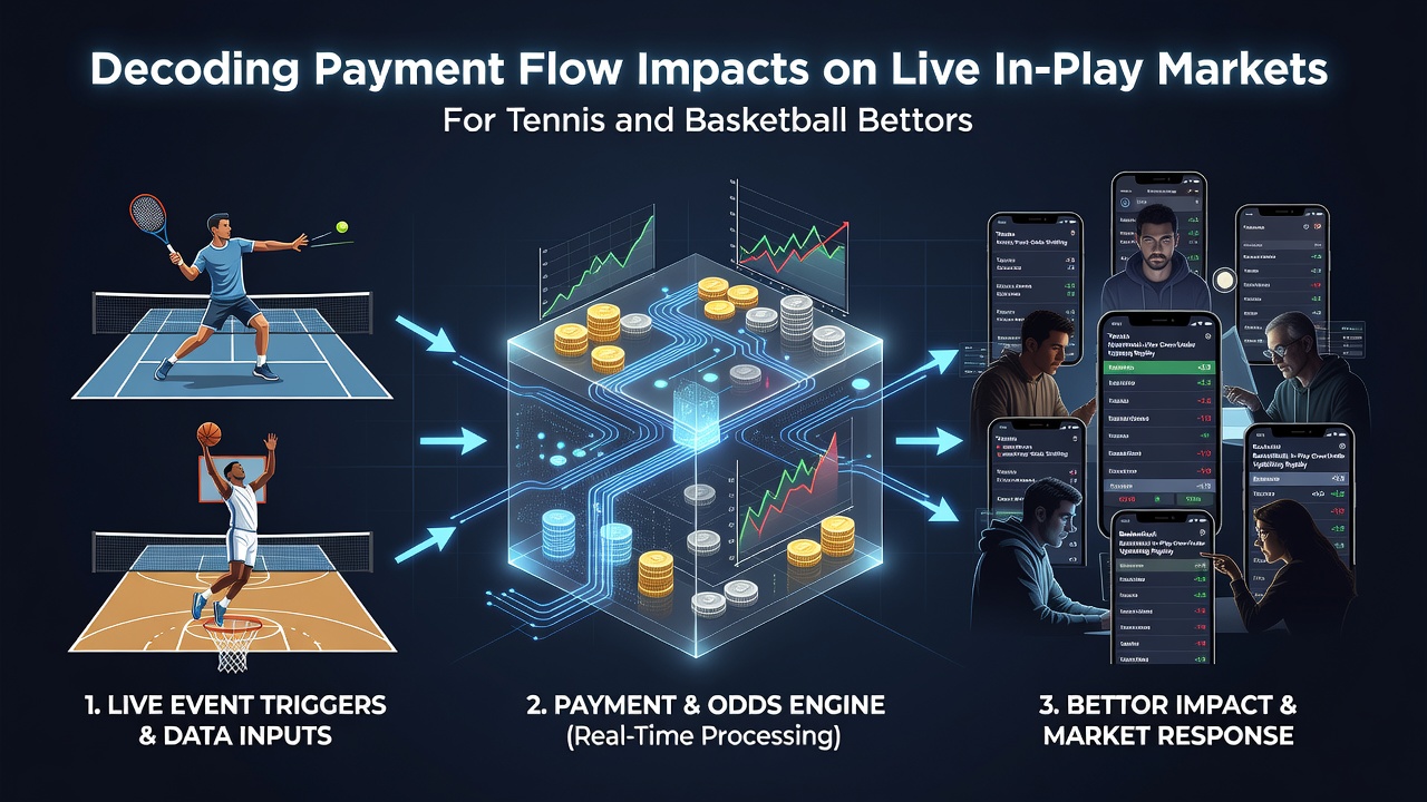 Darstellung von In-Play-Quotenveränderungen durch Zahlungsströme in Tennis und Basketball