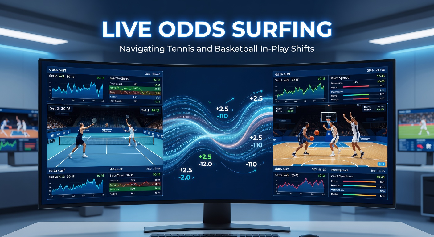 Grafik mit dynamischen Live-Quoten auf Tennis- und Basketball-Matches, die Schwankungen während des Spiels zeigen
