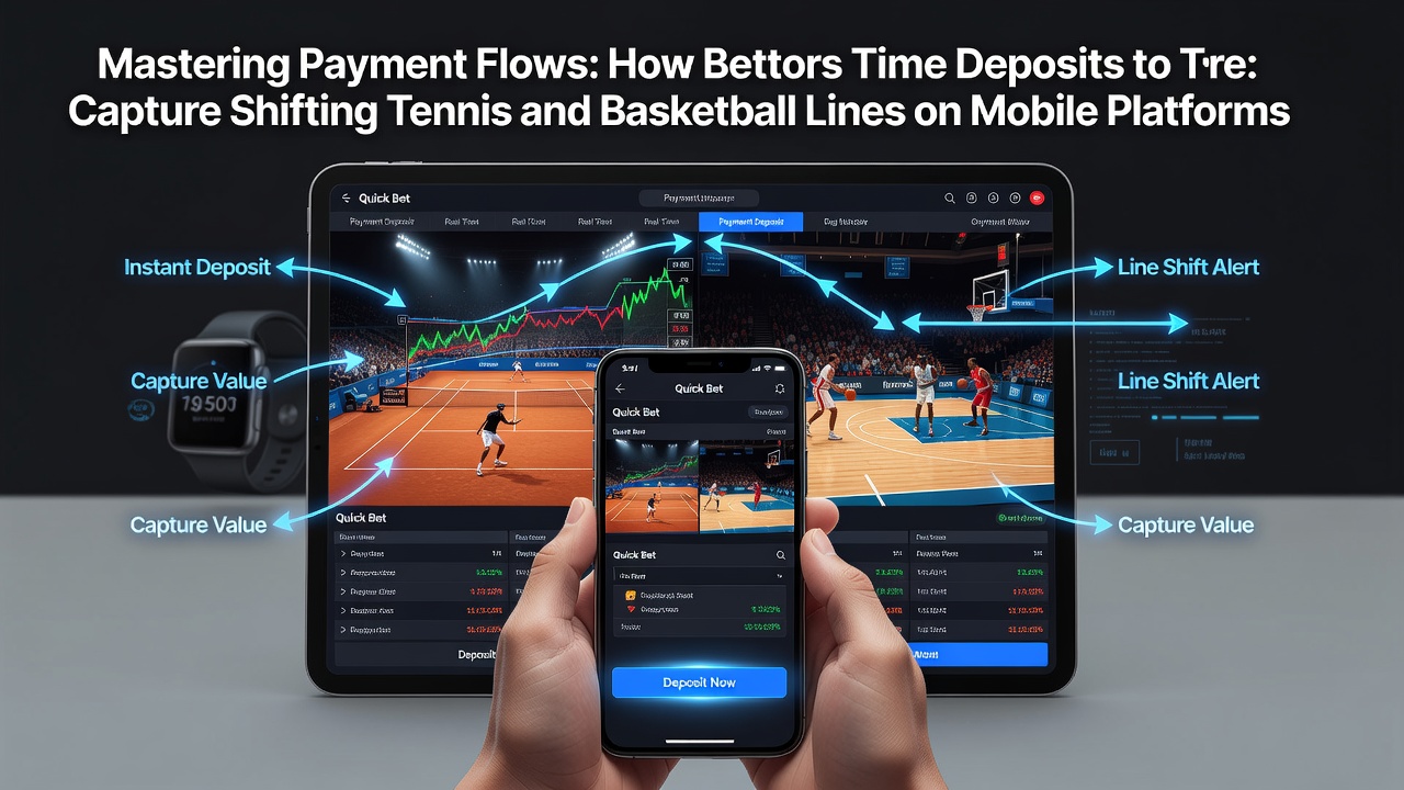 Mobile Wettplattform mit Tennis- und Basketball-Quoten sowie Zahlungsoptionen
